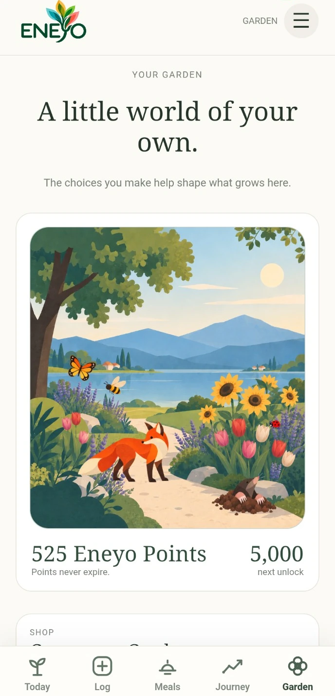 Your Garden in the real ENEYO app