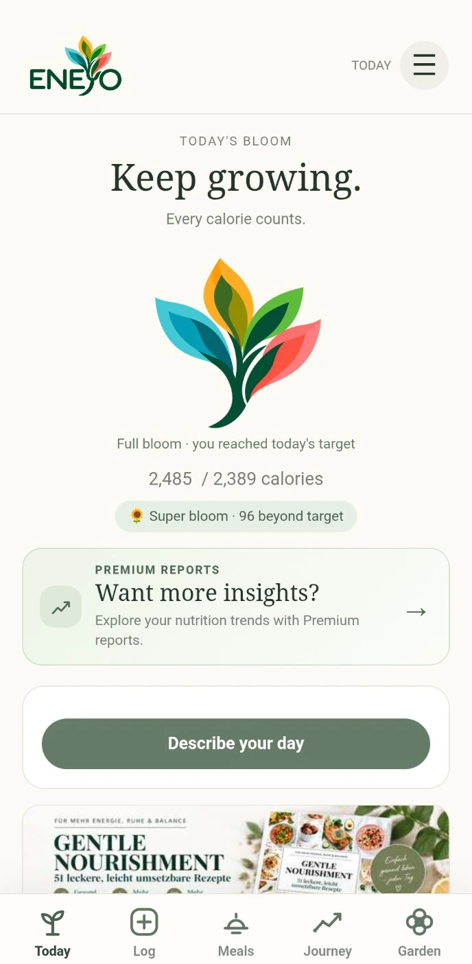 Today's Bloom in the real ENEYO app