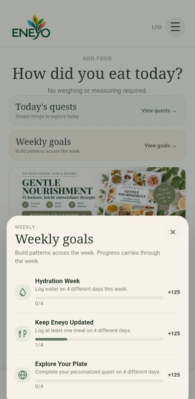 Patterns over time in the real ENEYO app
